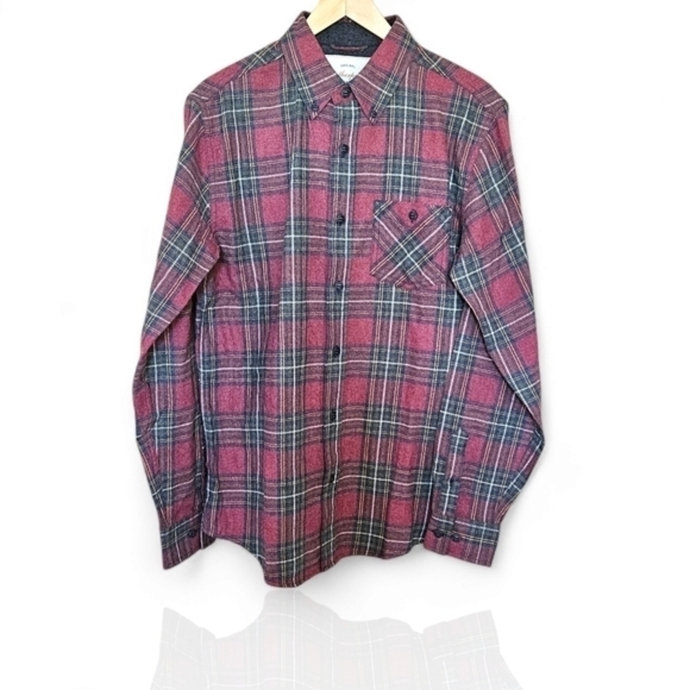 NWT Weatherproof Vintage Men's Plaid Flannel Shirt Button Up Red Yellow Size‎ S